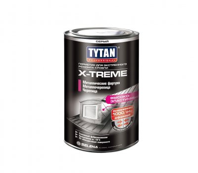 Герметик TYTAN Professional X-TREME для экстренного ремонта кровли, 1 кг