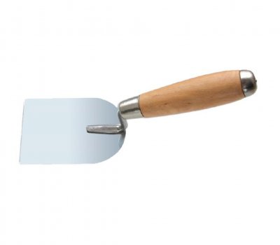 Кельма-шпатель 888 штукатурная, нержавеющая полированная сталь, деревянная ручкa