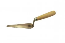 Кельма-шпатель 888 штукатурная, овальная, нержавеющая полированная сталь, деревянная ручкa