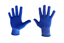 Перчатки НЕЙЛОН с ПВХ-точкой (L) синие