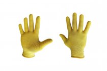 Перчатки НЕЙЛОН с ПВХ-точкой (M) желтые