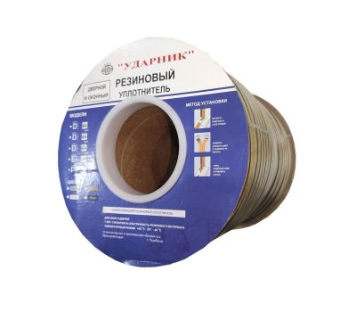 Уплотнитель самоклеящийся промышленный УДАРНИК Professional D-профиль, 12 x 10 мм (черный)
